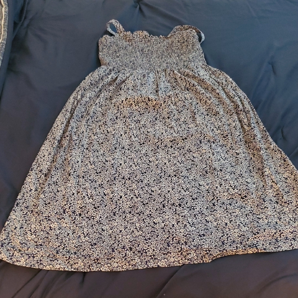 Brown and Cream Smocked Tiered Sundress
